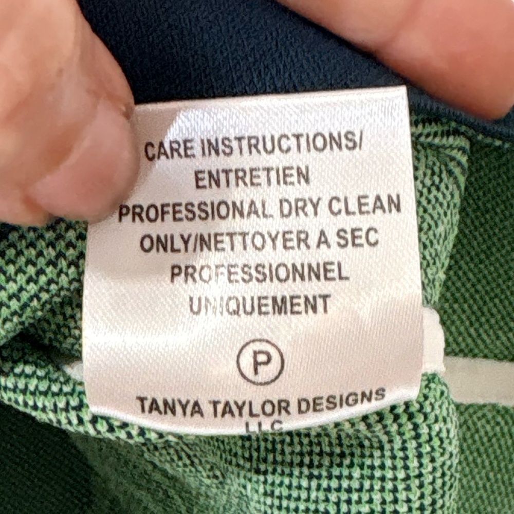 Tanya Taylor Women's Navy-Green-White Floral Knit Straight Mini Skirt Sz L - Picture 6 of 11